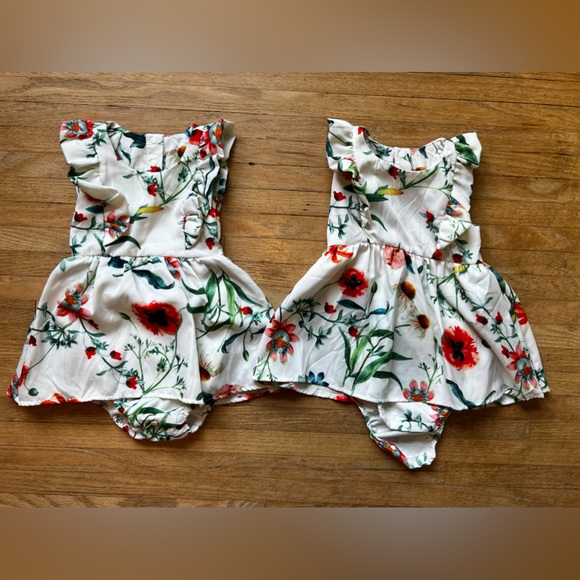Floral Mommy & Me Dresses Chiffon Sleeveless Matching 3 Dresses - Picture 9 of 14